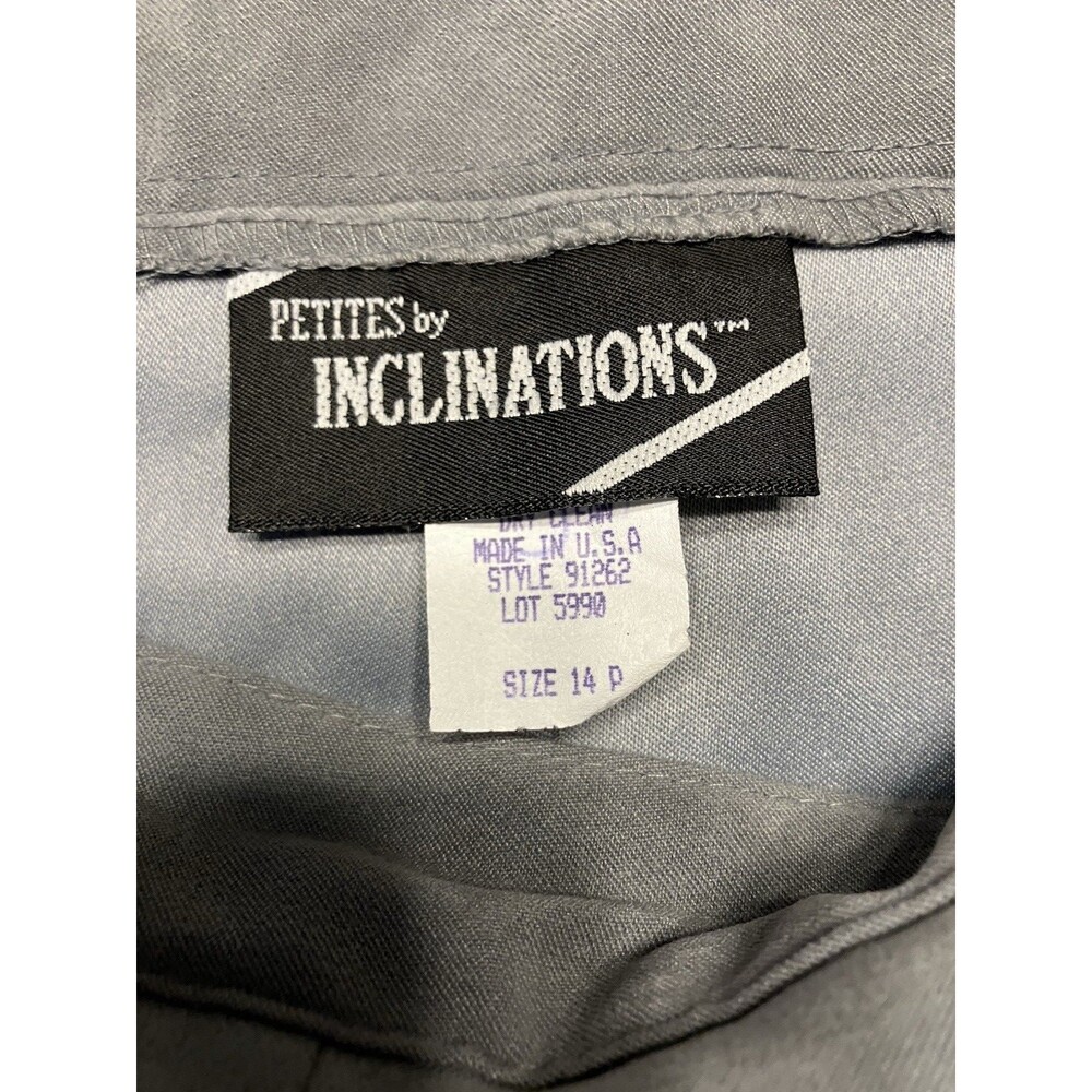 Petites by Inclinations Gray Faux Suede Dress Pants Side Zip Size 14P - Picture 2 of 5